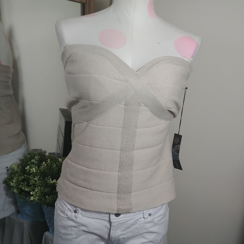 Poof couture 2pc tube top black & nude bandage